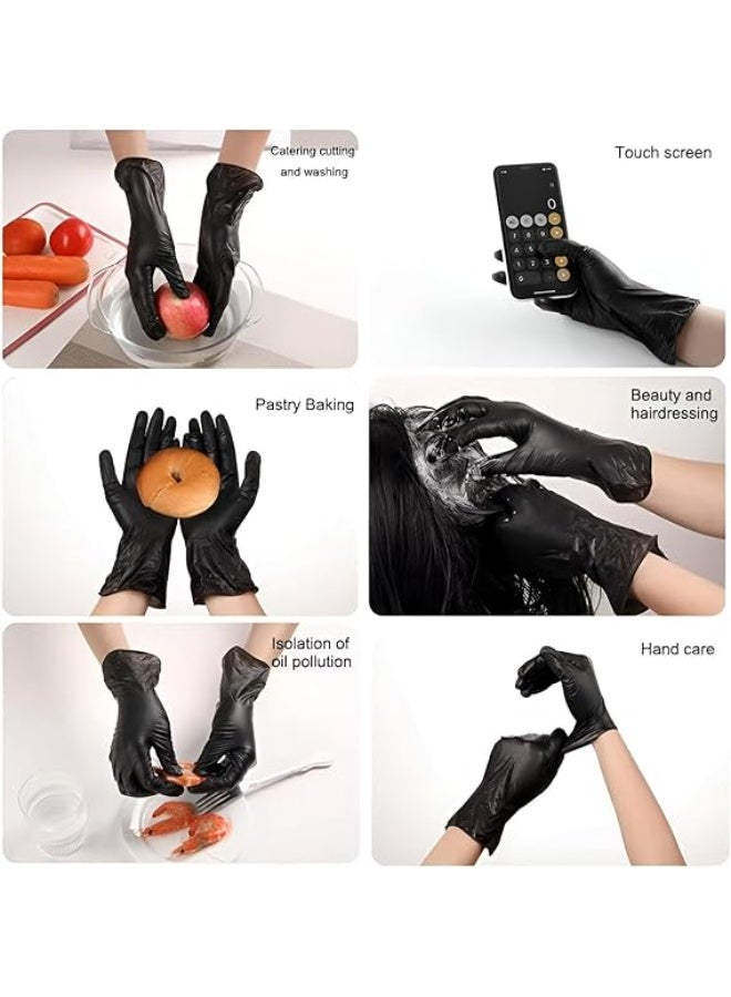 Nitrile Powder-Free Gloves 100 Count, Medium Size, Black, Durable Rubber Gloves for Medical, Tattoo & Mechanic Use - Image 3